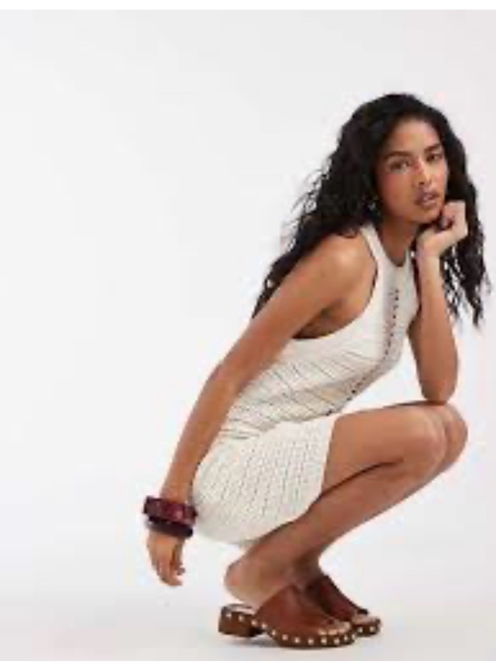 ASOS Cream Crochet Mini Dress
